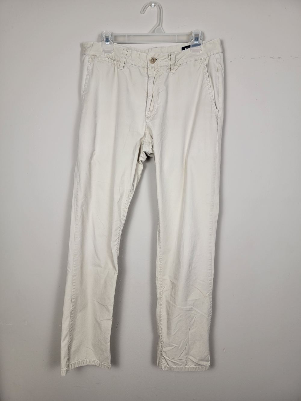 Bonobos Cream Straight-Leg Chino Pants Size 33/32
